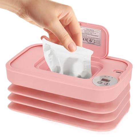 Trådlös blöjvärmare, hopfällbara blöjdukar värmare och dispenser för resor, USB-uppladdningsbar babyprodukt för affärsresor camping bilresa