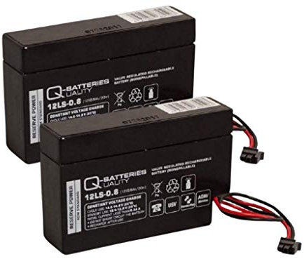 2X 12LS-0.8 AGM Blei-Vlies Akku 12V 0,8Ah mit Molex -Stecker 43025-0200 passend für Rollladen Heim & Haus (2X QB Molex)