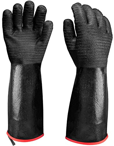 GEEKHOM BBQ Gloves, 18 Inch 500℃ Heat Resistant - Waterproof, Oil Resistant Long Sleeve Insulated for Grilling, Smoker, Cooking, Barbecue, Turkey Fryer, Oven Baking