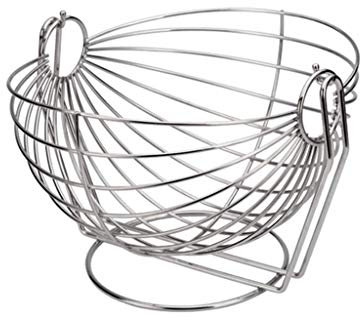 HQQSC Fruit Bowl Fruit Basket Accueil Fruits en Acier Inoxydable Plate Balançoire Fruit Basket Rouille Facile à Nettoyer la Plaque de Fruits Plateau de Vaisselle (Color : Silver, Size : 27 * 18CM)