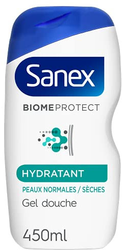 Sanex Biomeprotect Dermo Hydratant Gel Douche Prébiotique Respectueux du Microbiome Cutané 450 ml, 1 Unité