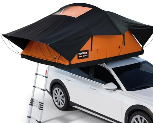 TentBox Lite XL- Spacious 4 Person Roof Tent - Quick And Easy Setup - Fits Almost Any Vehicle - Comfortable Family TentBox Roof Top Tent - Super-King Mattress