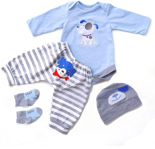 TYRUGD Reborn Bambole Vestiti Blu Carino per 20-22 Bambolotti Vestiti per Bambole Reborn Stili Diversi per Bambole Onesies