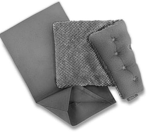 uncn Coussin Chauffant Micro Onde, Bouillotte Micro-onde, Graine de Lin,Noyaux Cerises,Grande Poche Chauffante Nuque Epaule et Dos,Cervicales,Ventre Lavande,Chaleur Humide pour Compresse 38*23cm 970g