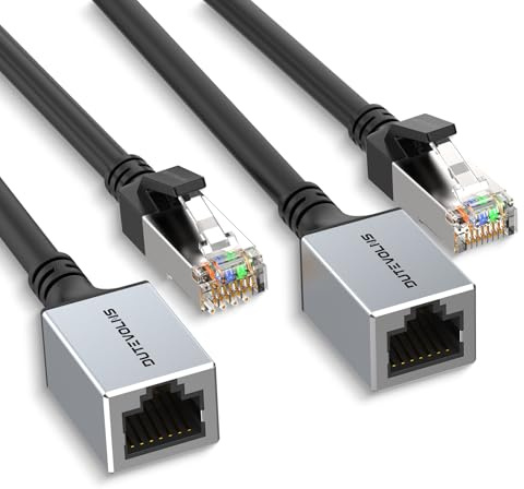Dutevolns Ethernet Extension Cable 1.6 Feet 2 Pack, Cat 6 Ethernet Extender Cable Adapter, Network Male to Female Connector Cord, RJ45 Extender Cable,Gigabit LAN Cord for MC,PC,Routers and Modems