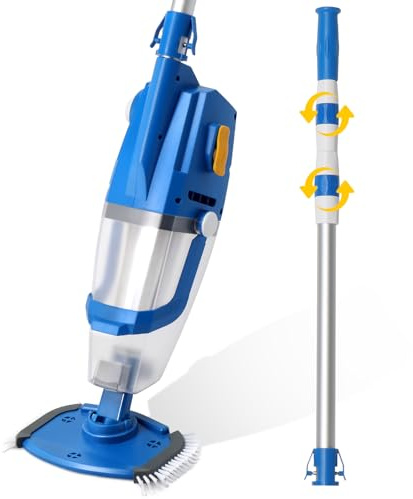 LEADZM Poolsauger Akku, Handsauger, Bodensauger mit 4500mAh (Blau)