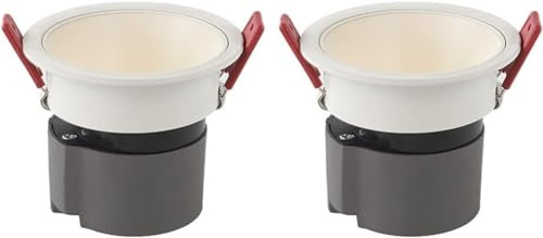 Focos LED empotrables de Techo con Montaje al RAS, luz descendente con cardán Ajustable a 30°, 2 Luces para Cuadros y Mini lámparas de Acento, para Uso Comercial y doméstico.