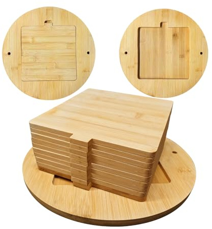 ArtBeek Pottery Wheel Bat 12” Potters Bat Wheels with 10 Sets 7” Square Inner Bats. Ceramic Pottery for Potters and Clay with 2 Packs of Nuts Bamboo Bat Waterproof Cover Anti Warping (Bamboo)