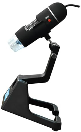 BRIGHTFUFU Microscopio Digitale USB Professionale con LED e Braccio Flessibile per Laboratorio Gioielli Elettronica e Ispezione Industriale