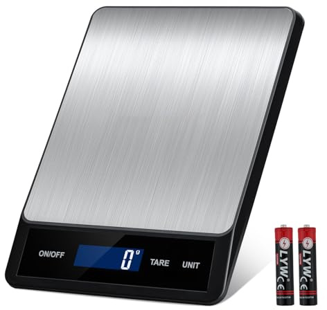 Wigearss Báscula de Cocina, Alta Precisión 15kg/1g, Báscula de Precisión con Pantalla LCD y Función de Tara, 6 Unidades de Pesaje, Báscula Digital para Alimentos, Cocina