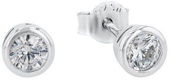 Amor Ohrstecker 925 Sterling Silber Damen Ohrschmuck, mit Zirkonia synth., 0,5 cm, Silber, Kommt in Schmuck Geschenk Box, 9189854