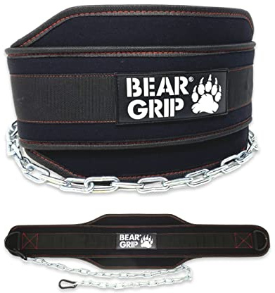 BEAR GRIP – ponderata DIP & Pull Up cintura per allenamento della forza, Bodybuildng, Nero