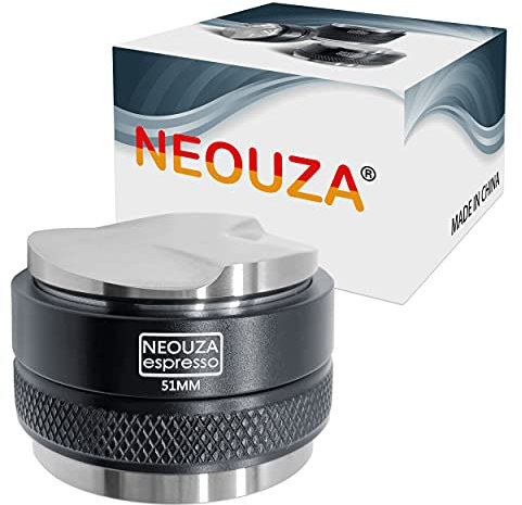 NEOUZA Distributeur de café et presse à café 2 en 1 51 mm - Double tête - Convient pour les portafiltres Delonghi Breville de 51 mm