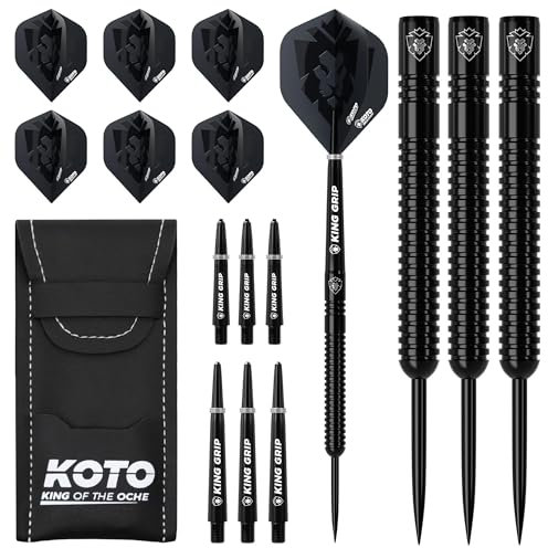 KOTO - Sting Black PVD Darts 25 Gramm, 90% Tungsten Profi Dartpfeile, Mit Zwei Sätze Flights und shafts