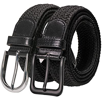 RBOCOTT Elastic Belt Braided Belt Mens Belt Stretch Woven Belt Black Belt for Women(125cm)