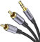 MOSWAG RCA to 3.5mm Cable, RCA Male to 3.5mm Male Headphone Jack Stereo Splitter, rca Audio Y Splitter Compatible DJ Controller Speaker Turntable TV Car Stereo Hi-Fi Amplifer
