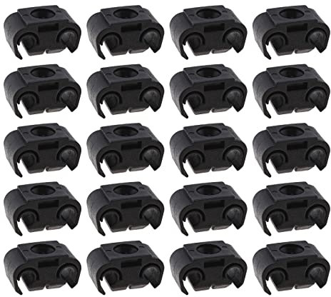 eMagTech 20 Stück Bremsleitung Befestigung Doppelclip Halter Schwarz Plastikklips Kompatibel mit A4/S4/80/100/200 Kompatibel mit Alhambra/Arosa/Cordoba/Ibiza usw.