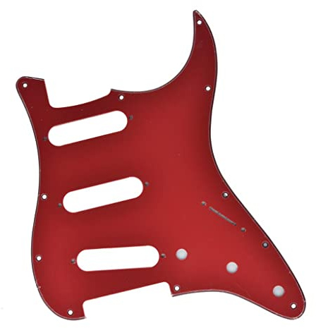 KAISH 11 hål ST/Strat stil pickguard SSS plockskydd för Stratocaster/Strat tillverkad i USA/Mexiko röd 3 lager