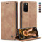CaseMe Coque pour Samsung Galaxy S20 Etui Premium Housse en Cuir Pochette Protection Portefeuille Rabat Clapet Case Porte Carte Magnétique Étui pour Samsung Galaxy S20 6,2'' - Brun