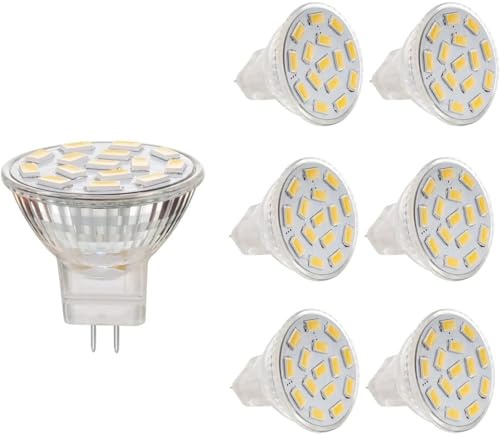 Fengyan Bombillas domésticas 10pcs AC / DC12V 3W MR11 GU4.0 LED Bulbos 20-25W bombillas halógenas equivalentes Gu4 Base 240lm 120 Mini luz de haz de inundación Iluminación doméstica ( Color : Cold Whi