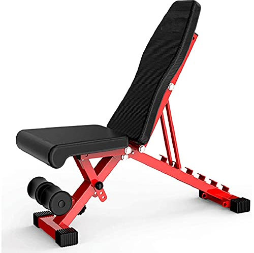 Viktbänk Justerbara träningsbänkar Fällbara Sit Up-bänk Hantelbänk Multifunktionsgymbänk för bänkpress, sit-ups, benlyft, fitness för hela kroppen, svart