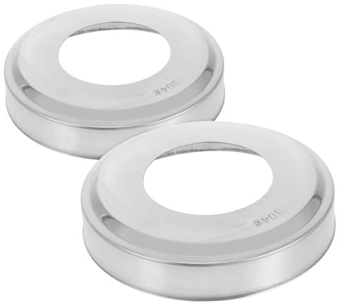 OFFSCH 2pcs Stainless Steel Pool Ladder Escutcheons Plates for Inground Pool Handrail Tubing Enhanced Stability Decorative Covers Wear Resistant Fits Pipes Spare Parts Included