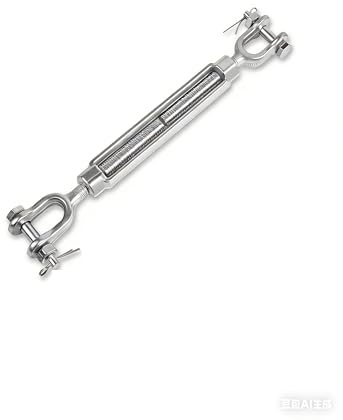 Heavy Duty 3/8 x 6 Turnbuckle Tensioner (Jaw & Jaw), 1200 lbs Working Load Limit, Hot Dipped Galvanized Carbon Steel, Weatherproof Rigging Hardware for Wire Rope, Shade Sails & Cable Support