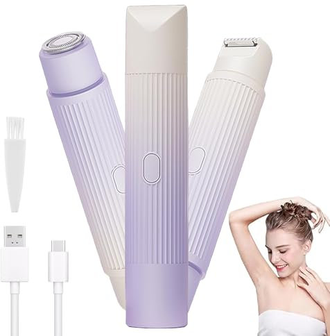 Gesichtshaarentferner für Frauen,Damenrasierer Elektrisch,Intimrasierer für Frauen,2-In-1 Elektrischer Rasierer,Rasierer Damen,Wasserdicht Trimmer Damen,für Gesicht Achselhöhlen Beine