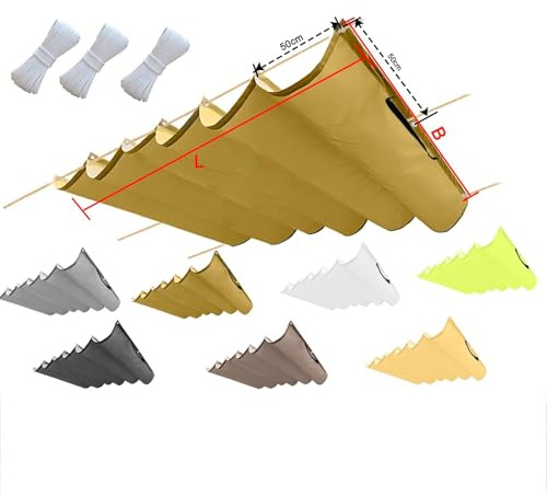 2025 Toldo Vela de Sombra Retráctil Impermeable,Red de Sombra,Vela de Sombra Exterior,Tela Oxford para Terraza, Jardín, Patio y Balcón, con Ojales y Cuerdas de Fijación (Beige,2x3M)