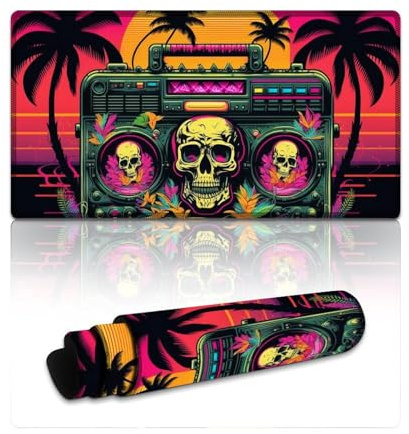 LLONGKT Tappetino per mouse lavabile con scheletro radio (40 x 75 x 0,3 cm), per migliorare precisione e velocità, base in gomma per una presa stabile su superfici lisce