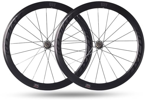 700C Racercykel Framhjul C/V/Fälgbroms Fram Bak Cykelhjul 50MM Aluminiumfälgar Fram 16 Bak 218-12 Växel(Titanium hub)