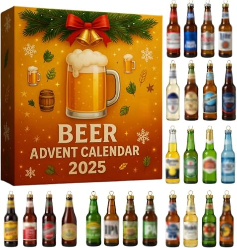 Whisky-Adventskalender 2025, Kalender-Acryl-Anhänger, Weihnachtscountdown Mit 24 Einzigartigen Figuren, For Whisky-Liebhaber(A)