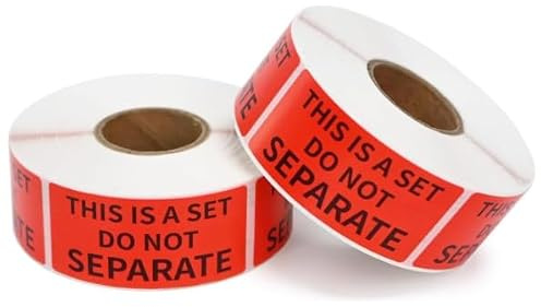THIS IS A SET DO NOT SEPARATE Lot de 1000 étiquettes d'avertissement 50 x 25 mm - 2 rouleaux de 500 autocollants orange fluo haute visibilité pour logistique et FBA