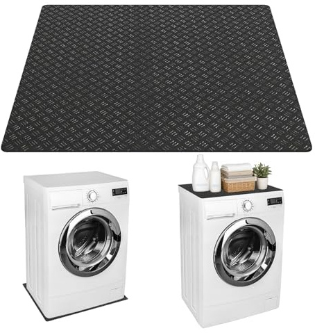 Alfombrilla antideslizante antivibración en ambos lados, para lavadora, 60 x 60 cm, alfombrilla de goma antideslizante, alfombrilla de silicona para frigorífico, ligera, resistente al agua, para