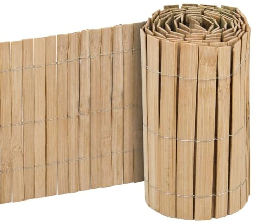 UrFence Clôture de Jardin Bambou 300x40 cm - Bordure Flexible pour Parterre & Pelouse - Séparation Naturelle pour Terrasse