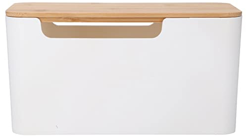 Yusat Kabelbox Kabelhanteringsbox med Trälock Kabelavdragare TV Kabelrouter Datorkabel för Hem och Kontor
