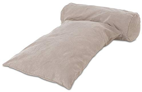 ELONEO Flexibles Lesekissen, Rückenkissen, inkl. Abnehmbarer-waschbar Bezug, Stützkissen für Kopf, Nacken und Schultern, Farbe: Kaffee, Fernsehkissen zur Entspannung