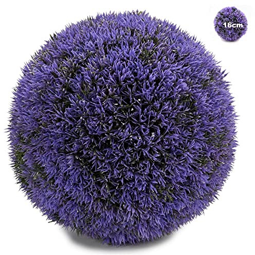 Ibergarden Planta Artificial Bola de seto Color Morado. Estilo único, Delicado y Moderno. Tamaño: 16 cm, Multicolor, No Aplica