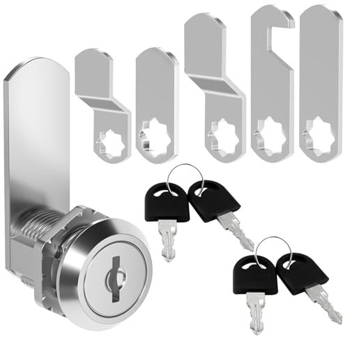 Serrure de boîte aux lettres 16mm, serrure casier vestiaire, avec 5 Plaques de Serrure Différentes et 4 Clés, Serrure pour casier vestiaire, serrure à levier pour boîtes aux lettres