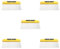 5 Set Drywall Trowel Notched Spreader Plastering Toothed Spatula Plastering Trowel 200mm, Yellow Black