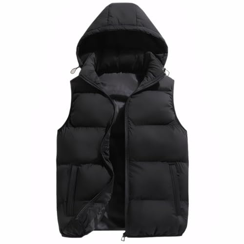 Cicilin herr vinter vadderad väst med huva tjock puffer quiltad kroppsvärmare ärmlös jacka