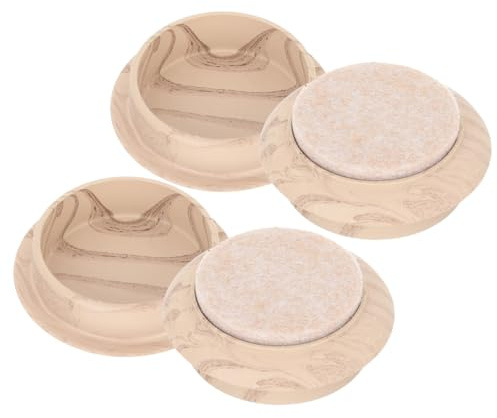 Housoutil Patins De Meubles en Bois Grain 6X6X0.87 Pouces Protecteurs Antidérapants pour Pieds De Chaise Tabourets Et Protection Sols en Bois Facile À Installer