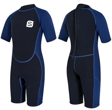 Summshall Traje de neopreno para niños de 2,5 mm, térmico, para natación, buceo, surf, traje de neopreno largo y cálido, para niñas y niños, protección UV y ultra elástico