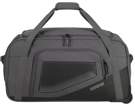 American Tourister City Racer - Maleta 68cm/98L - Ruedas, Compartimento Zapatos, múltiples Espacios - Impermeable, Asas múltiples, Robusta - Negra