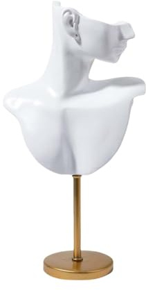 APLVFFZH Mannequin Buste Présentoir à Bijoux, Modèle pour Boucles d'oreilles et Colliers, Blanc