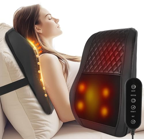 AERLANG Cordless Neck and Back Massager with Heat, 3D Shiatsu Kneading Pillow, 4 Massage Nodes & Bi-Directional Deep Tissue Massage for Neck/Shoulders/Back, Ideal Gift for Women & Men