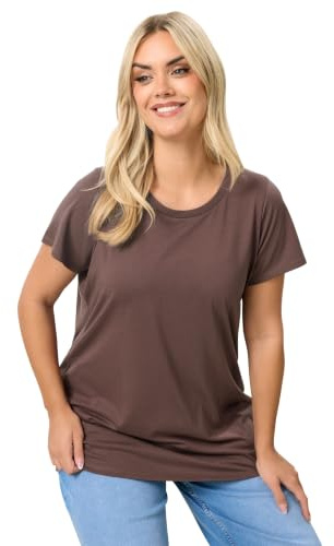 Yours Curve Brown Core T-Shirt - Women's - Plus Size Curve