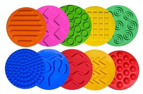 Xgdsnly 10 Tappetini Sensoriali in Silicone per Bambini E Bambine, Ideali per Sviluppare La Motricità Fine.