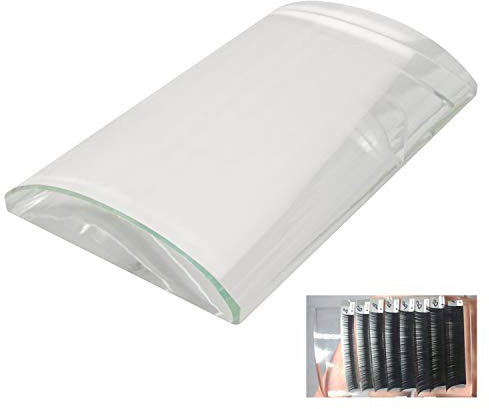Honbay Arc Eyelash Extensions Tray Crystal Glass False Lashes Pallet Holder, 3.1x2x0.5inch