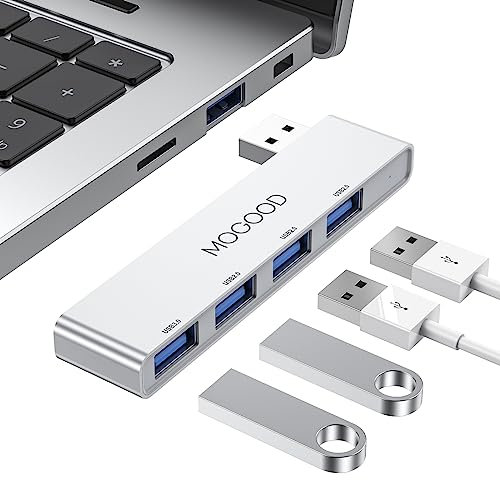 MOGOOD Hub dati ultra sottile USB 3.0 - Espansore multi porta per laptop, PC, Mac, stampanti, unità flash, hard disk mobili